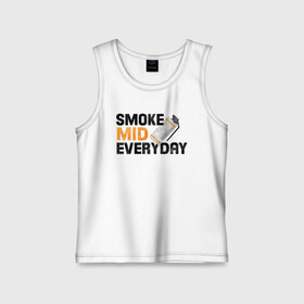 Детская майка хлопок с принтом Smoke Mid Everyday в Санкт-Петербурге,  |  | Тематика изображения на принте: asiimov | asimov | beast | counter | counter strike | cs | easy | ez | gg | ggwp | global | go | gradient | howl | hyper | mem | meme | memes | offensive | smoke | strike | азимов | вой | градиент | зверь | контра | лого | логотип