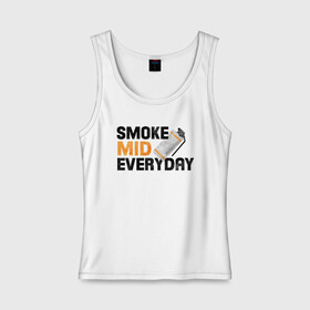 Женская майка хлопок с принтом Smoke Mid Everyday в Санкт-Петербурге, 95% хлопок, 5% эластан |  | asiimov | asimov | beast | counter | counter strike | cs | easy | ez | gg | ggwp | global | go | gradient | howl | hyper | mem | meme | memes | offensive | smoke | strike | азимов | вой | градиент | зверь | контра | лого | логотип