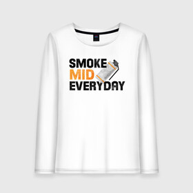 Женский лонгслив хлопок с принтом Smoke Mid Everyday в Санкт-Петербурге, 100% хлопок |  | asiimov | asimov | beast | counter | counter strike | cs | easy | ez | gg | ggwp | global | go | gradient | howl | hyper | mem | meme | memes | offensive | smoke | strike | азимов | вой | градиент | зверь | контра | лого | логотип