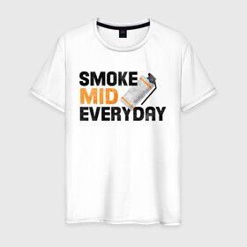 Мужская футболка хлопок с принтом Smoke Mid Everyday в Санкт-Петербурге, 100% хлопок | прямой крой, круглый вырез горловины, длина до линии бедер, слегка спущенное плечо. | asiimov | asimov | beast | counter | counter strike | cs | easy | ez | gg | ggwp | global | go | gradient | howl | hyper | mem | meme | memes | offensive | smoke | strike | азимов | вой | градиент | зверь | контра | лого | логотип