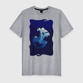 Мужская футболка хлопок Slim с принтом Медуза в Санкт-Петербурге, 92% хлопок, 8% лайкра | приталенный силуэт, круглый вырез ворота, длина до линии бедра, короткий рукав | medusa | tegunvteg | краски | медуза | море | океан