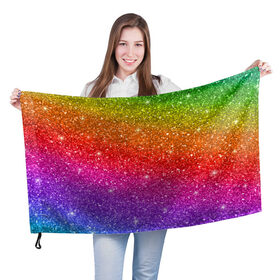 Флаг 3D с принтом Блестки радуги в Санкт-Петербурге, 100% полиэстер | плотность ткани — 95 г/м2, размер — 67 х 109 см. Принт наносится с одной стороны | абстракция | блеск | блестки | блестяжки | блестяшки | градиент | радуга | узор | фон | яркий узор