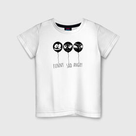 Детская футболка хлопок с принтом funny sad angry в Санкт-Петербурге, 100% хлопок | круглый вырез горловины, полуприлегающий силуэт, длина до линии бедер | воздушные шары | мемы | настроения лиц | эмоции
