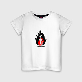 Детская футболка хлопок с принтом Sirenhead в Санкт-Петербурге, 100% хлопок | круглый вырез горловины, полуприлегающий силуэт, длина до линии бедер | sirenhead | монстр | огонь | пламя | сиреноголовый | чудовище