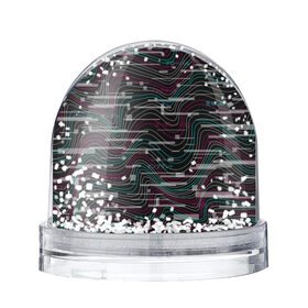 Снежный шар с принтом Cyberpunk Waves в Санкт-Петербурге, Пластик | Изображение внутри шара печатается на глянцевой фотобумаге с двух сторон | cyberpunk | glitch | волны | глитч | киберпанк | узор | футуристичный