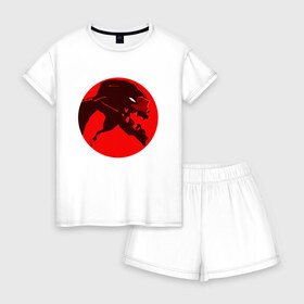 Женская пижама с шортиками хлопок с принтом Евангилион в Санкт-Петербурге, 100% хлопок | футболка прямого кроя, шорты свободные с широкой мягкой резинкой | anime | eva | evangelion | nerv | аниме | анимэ | ева | евангилион | нерв | роботы | рэй | синдзи | япония