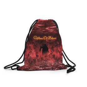 Рюкзак-мешок 3D с принтом Children of Bodom в Санкт-Петербурге, 100% полиэстер | плотность ткани — 200 г/м2, размер — 35 х 45 см; лямки — толстые шнурки, застежка на шнуровке, без карманов и подкладки | cobhc | death | metal | дым | концерт | метал | рок | толпа