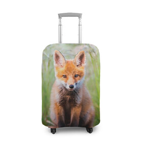 Чехол для чемодана 3D с принтом Лисичка в Санкт-Петербурге, 86% полиэфир, 14% спандекс | двустороннее нанесение принта, прорези для ручек и колес | fox | foxy | животное | звери | лиса | лисенок | лисичка | милая | рыжая | фокс