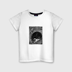 Детская футболка хлопок с принтом Чёрная дыра в Санкт-Петербурге, 100% хлопок | круглый вырез горловины, полуприлегающий силуэт, длина до линии бедер | арт | астрономия | вихрь | космос | рисунок | человек | чёрная дыра.космонавт
