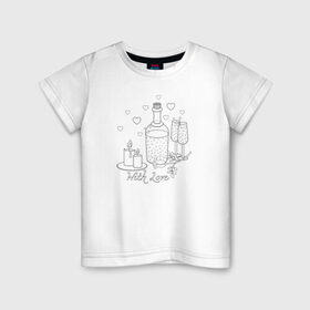 Детская футболка хлопок с принтом Романтическое свидание в Санкт-Петербурге, 100% хлопок | круглый вырез горловины, полуприлегающий силуэт, длина до линии бедер | Тематика изображения на принте: 