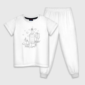 Детская пижама хлопок с принтом Романтическое свидание в Санкт-Петербурге, 100% хлопок |  брюки и футболка прямого кроя, без карманов, на брюках мягкая резинка на поясе и по низу штанин
 | Тематика изображения на принте: 