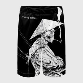 Детские спортивные шорты 3D с принтом Самурай скелет с трубкой в Санкт-Петербурге,  100% полиэстер
 | пояс оформлен широкой мягкой резинкой, ткань тянется
 | Тематика изображения на принте: ninja | samurai | shogun | бусидо путь воина | ниндзя | путь самурая | самурай | сёгун | скелет | харакири | японский самурай