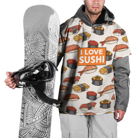 Накидка на куртку 3D с принтом I love sushi Я люблю суши в Санкт-Петербурге, 100% полиэстер |  | japan | japanese | виды суши | гункан | гунканы | икра | красная икра | красная рыба | креветка | лосось | маки | нигири | омлет | паттерн | ролл | роллы | сашими | суси | узор | фастфуд | форель | футомаки