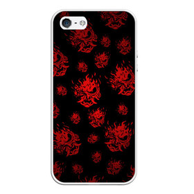 Чехол для iPhone 5/5S матовый с принтом RED SAMURAI PATTERN в Санкт-Петербурге, Силикон | Область печати: задняя сторона чехла, без боковых панелей | 2019 | cd project red | cyberpunk 2077 | cyberpunk fashion | hacker | keanu reeves | maelstrom | militech | night city | quadra | samurai | samurai cyberpunk 2077 | sci fi | trauma team | v | ви | киану ривз | киберпанк 2077 | логотип | роботы | 