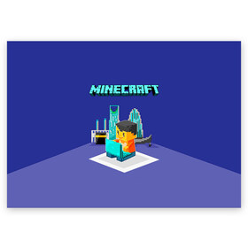 Поздравительная открытка с принтом Minecraft в Санкт-Петербурге, 100% бумага | плотность бумаги 280 г/м2, матовая, на обратной стороне линовка и место для марки
 | minecraft | алекс | белый | блоки | ведьма | взрывчатка | визера | волк | гаст | добывать | дракон | зеленый куб | зомби | игра | крафт | крипер | кубики | лошадка | майн | майнкрафт | манкрафт | овечка | оцелот