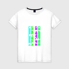 Женская футболка хлопок с принтом CS GO в Санкт-Петербурге, 100% хлопок | прямой крой, круглый вырез горловины, длина до линии бедер, слегка спущенное плечо | counter strike | cs | cs go | game | игра | оружие