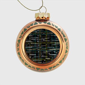 Стеклянный ёлочный шар с принтом Cyberpunk Tartan в Санкт-Петербурге, Стекло | Диаметр: 80 мм | cyberpunk | glitch | глитч | киберпанк | клетка | матрица | узор | футуристичный | шотландка
