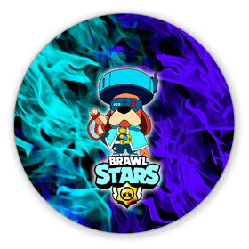 Коврик для мышки круглый с принтом Brawl Stars/Ronin Ruffs в Санкт-Петербурге, резина и полиэстер | круглая форма, изображение наносится на всю лицевую часть | Тематика изображения на принте: brawl stars | colonel ruffs | logo | ronin ruffs | ruffs | бравл старс | бравлер | генерал гавс | генерал руфф | логотипы игр | персонажи игр | раффс | руфус | руффс | собака