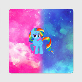 Магнит виниловый Квадрат с принтом Радуга Дэш в Санкт-Петербурге, полимерный материал с магнитным слоем | размер 9*9 см, закругленные углы | baby | girl | horse | kawaii | luna | my little pony | princess | rainbow | rainbow dash | девочкам | девочки | детям | единорог | животные | кавайный | конь | лошадь | луна | малыш | облака | пегас | пинки пай | пони | радуга дэш