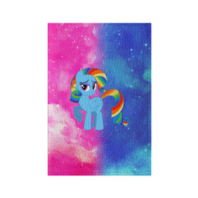 Обложка для паспорта матовая кожа с принтом Радуга Дэш в Санкт-Петербурге, натуральная матовая кожа | размер 19,3 х 13,7 см; прозрачные пластиковые крепления | Тематика изображения на принте: baby | girl | horse | kawaii | luna | my little pony | princess | rainbow | rainbow dash | девочкам | девочки | детям | единорог | животные | кавайный | конь | лошадь | луна | малыш | облака | пегас | пинки пай | пони | радуга дэш