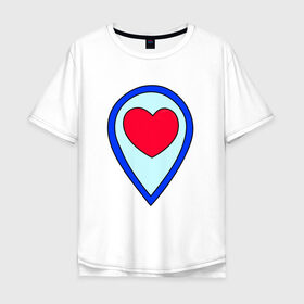Мужская футболка хлопок Oversize с принтом Его метка любви в Санкт-Петербурге, 100% хлопок | свободный крой, круглый ворот, “спинка” длиннее передней части | 14 февраля | 8 марта | влюбленные | девушке | парные | праздник | сердце