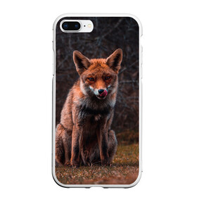 Чехол для iPhone 7Plus/8 Plus матовый с принтом Хищная лисица в Санкт-Петербурге, Силикон | Область печати: задняя сторона чехла, без боковых панелей | fox | foxy | животное | звери | лиса | лисенок | лисичка | милая | рыжая | фокс