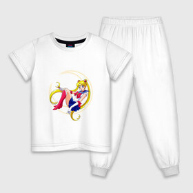 Детская пижама хлопок с принтом Sailor Moon в Санкт-Петербурге, 100% хлопок |  брюки и футболка прямого кроя, без карманов, на брюках мягкая резинка на поясе и по низу штанин
 | anime | manga | sailor moon | аниме | манга | сейлор мун | сейлормун