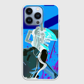 Чехол для iPhone 13 Pro с принтом Человек Бензопила на голубом фоне в Санкт-Петербурге,  |  | anime | chainsaw man | denji | makima | manga | power | аниме | бим | денджи | дьявол бесконечности | кишибэ | летучая мышь | манга | пауэр | хаякава аки | химено | человек бензопила