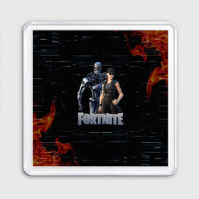 Магнит 55*55 с принтом Fortnite - Terminator в Санкт-Петербурге, Пластик | Размер: 65*65 мм; Размер печати: 55*55 мм | Тематика изображения на принте: chapter 2 | fortnite | fortnite 3 | fortnite terminator | sarah connor and terminator 800 | t 800 | t 800 fortnite | сара коннор | скин t 800 | скин терминатора | терминатор | терминатор т 800 | фортнайт | фортнайт глава 2 | фортнайт тер