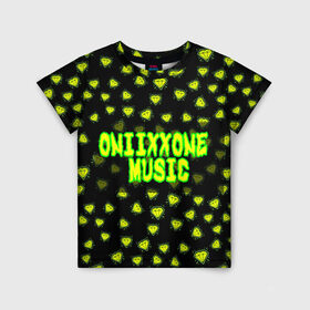Детская футболка 3D с принтом OniixxOneMusic в Санкт-Петербурге, 100% гипоаллергенный полиэфир | прямой крой, круглый вырез горловины, длина до линии бедер, чуть спущенное плечо, ткань немного тянется | 