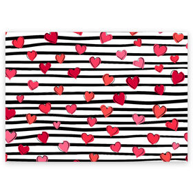 Поздравительная открытка с принтом Hearts Pattern в Санкт-Петербурге, 100% бумага | плотность бумаги 280 г/м2, матовая, на обратной стороне линовка и место для марки
 | 14 февраля | валентинка | день всех влюбленных | день святого валентина | иконки | любовь | сердца | символы | узор