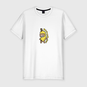 Мужская футболка хлопок Slim с принтом Banana Cat в Санкт-Петербурге, 92% хлопок, 8% лайкра | приталенный силуэт, круглый вырез ворота, длина до линии бедра, короткий рукав | Тематика изображения на принте: 