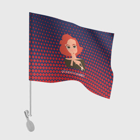 Флаг для автомобиля с принтом Queens Gambit Ход Королевы в Санкт-Петербурге, 100% полиэстер | Размер: 30*21 см | 