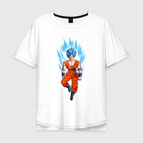 Мужская футболка хлопок Oversize с принтом Dragon Ball Z в Санкт-Петербурге, 100% хлопок | свободный крой, круглый ворот, “спинка” длиннее передней части | 