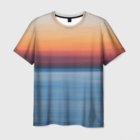 Мужская футболка 3D с принтом Рассвет на берегу в Санкт-Петербурге, 100% полиэфир | прямой крой, круглый вырез горловины, длина до линии бедер | nature | save the nature | берег | берегите природу | корабли | море | природа | рассвет | солнце