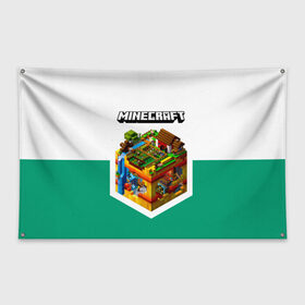 Флаг-баннер с принтом Minecraft в Санкт-Петербурге, 100% полиэстер | размер 67 х 109 см, плотность ткани — 95 г/м2; по краям флага есть четыре люверса для крепления | minecraft | алекс | белый | блоки | ведьма | взрывчатка | визера | волк | гаст | добывать | дракон | зеленый куб | зомби | игра | крафт | крипер | кубики | лошадка | майн | майнкрафт | манкрафт | овечка | оцелот