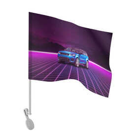 Флаг для автомобиля с принтом Range Rover Sport в Санкт-Петербурге, 100% полиэстер | Размер: 30*21 см | land rover | range rover | retrowave | sport | автомобили