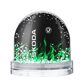 Снежный шар с принтом SKODA в Санкт-Петербурге, Пластик | Изображение внутри шара печатается на глянцевой фотобумаге с двух сторон | auto | fire | green | logo | skoda | vag | авто | ваг | водителям | зеленый | логотип | машины | огонь | шкода