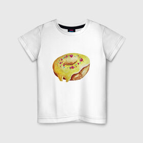 Детская футболка хлопок с принтом Пончитос в Санкт-Петербурге, 100% хлопок | круглый вырез горловины, полуприлегающий силуэт, длина до линии бедер | глазурь | пончик | посыпка | сладости