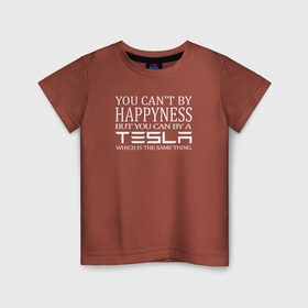 Детская футболка хлопок с принтом Тесла = счастье в Санкт-Петербурге, 100% хлопок | круглый вырез горловины, полуприлегающий силуэт, длина до линии бедер | model s | s | tesla | авто | автомобиль | илон | крафт | купить | маск | машина | модель | не купишь | счастье | тесла | тесло | электромобиль