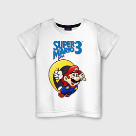 Детская футболка хлопок с принтом SMB3 в Санкт-Петербурге, 100% хлопок | круглый вырез горловины, полуприлегающий силуэт, длина до линии бедер | 16 bit | 16 бит | gumbo | nintendo | super mario | марио