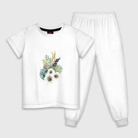 Детская пижама хлопок с принтом Алоха в Санкт-Петербурге, 100% хлопок |  брюки и футболка прямого кроя, без карманов, на брюках мягкая резинка на поясе и по низу штанин
 | Тематика изображения на принте: девушке | любовь | пляж | цветы
