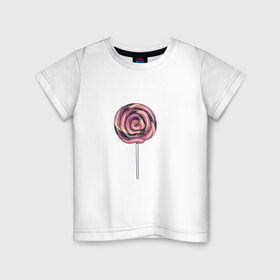 Детская футболка хлопок с принтом Лолипоп в Санкт-Петербурге, 100% хлопок | круглый вырез горловины, полуприлегающий силуэт, длина до линии бедер | карамель | леденец | сладости | сосулька