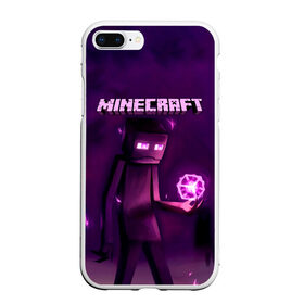 Чехол для iPhone 7Plus/8 Plus матовый с принтом Minecraft Слендермен в Санкт-Петербурге, Силикон | Область печати: задняя сторона чехла, без боковых панелей | Тематика изображения на принте: minecraft | алекс | белый | блоки | ведьма | взрывчатка | визера | волк | гаст | добывать | дракон | зеленый куб | зомби | игра | крафт | крипер | кубики | лошадка | майн | майнкрафт | манкрафт | овечка | оцелот