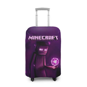 Чехол для чемодана 3D с принтом Minecraft Слендермен в Санкт-Петербурге, 86% полиэфир, 14% спандекс | двустороннее нанесение принта, прорези для ручек и колес | minecraft | алекс | белый | блоки | ведьма | взрывчатка | визера | волк | гаст | добывать | дракон | зеленый куб | зомби | игра | крафт | крипер | кубики | лошадка | майн | майнкрафт | манкрафт | овечка | оцелот