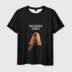 Мужская футболка 3D с принтом OG Buda в Санкт-Петербурге, 100% полиэфир | прямой крой, круглый вырез горловины, длина до линии бедер | Тематика изображения на принте: melon music | og buda | опг сити | русский рэп | рэп | тюмень | хип хоп