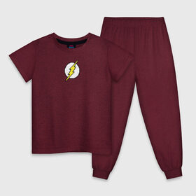 Детская пижама хлопок с принтом 8 Bit The Flash в Санкт-Петербурге, 100% хлопок |  брюки и футболка прямого кроя, без карманов, на брюках мягкая резинка на поясе и по низу штанин
 | the flash | vdzabma | флэш