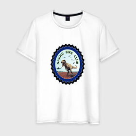 Мужская футболка хлопок с принтом Динозавр в Санкт-Петербурге, 100% хлопок | прямой крой, круглый вырез горловины, длина до линии бедер, слегка спущенное плечо. | вымершее животное | динозавр | динозавры | животное | хищник