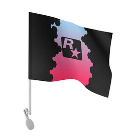 Флаг для автомобиля с принтом ROCK STAR GAMES в Санкт-Петербурге, 100% полиэстер | Размер: 30*21 см | game | gamer | rdr2 | red dead redemption 2 | rockstar studios | игры