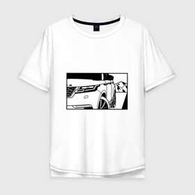 Мужская футболка хлопок Oversize с принтом Range Rover Evoque Черно-белый в Санкт-Петербурге, 100% хлопок | свободный крой, круглый ворот, “спинка” длиннее передней части | range rover evoque | горы | дорога | иллюстрация | колеса | машина | фары | черно белый